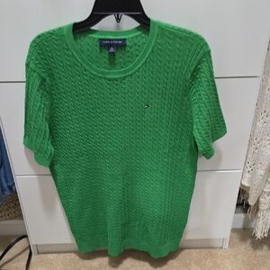 Tommy Hilfiger Green Cable Knit Sweater